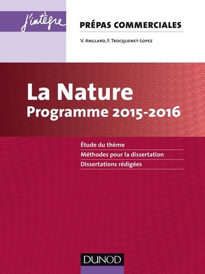 cover image of La Nature--Programme 2015-2016